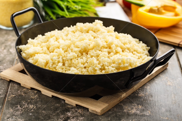 Foto stock: Couscous · fresco · cozinhado · servido · panela · jantar