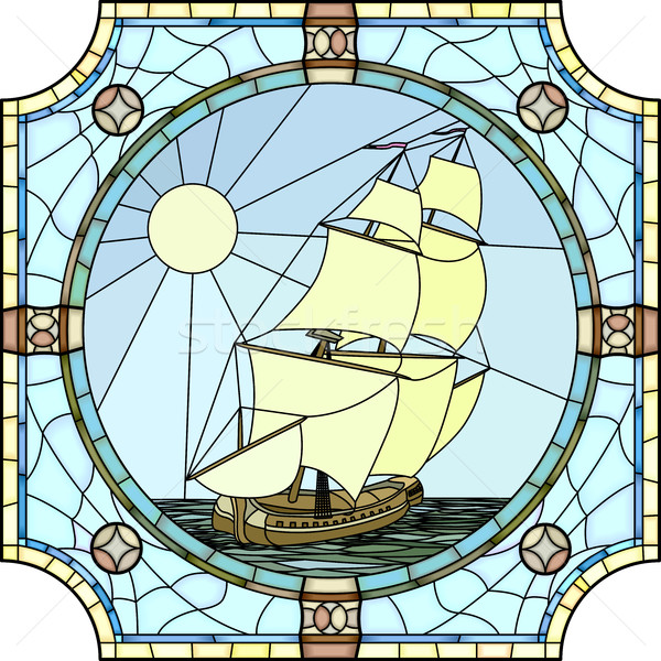 Illustration of sailing ships of the 17th century. Stock photo © Vertyr