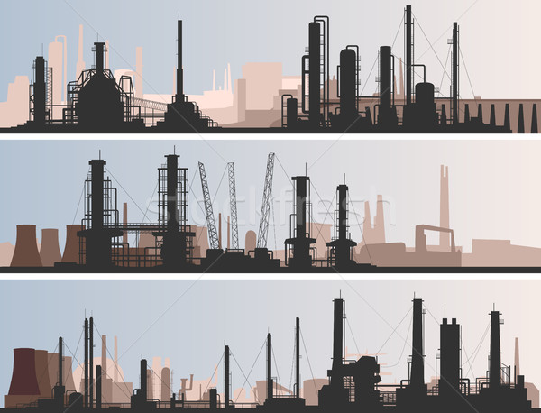 Abstract horizontal banner industrial part of city. Stock photo © Vertyr