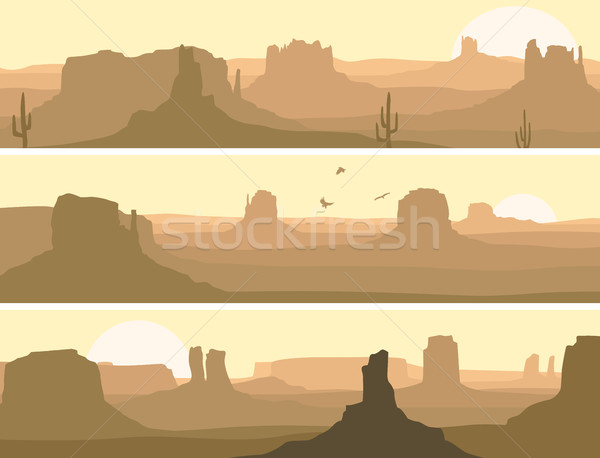 Abstract horizontaal banner prairie wild west Stockfoto © Vertyr