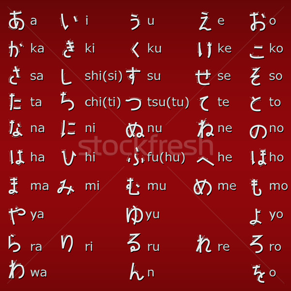 Harfler Japon alfabe yazmak imzalamak yazı Stok fotoğraf © Vertyr