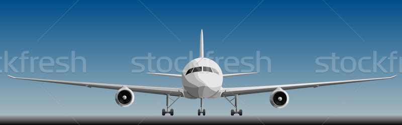 Vector illustration of big airplan in front. Stock photo © Vertyr