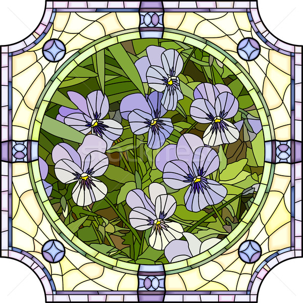 Vector illustration of flower purple pansies. Stock photo © Vertyr