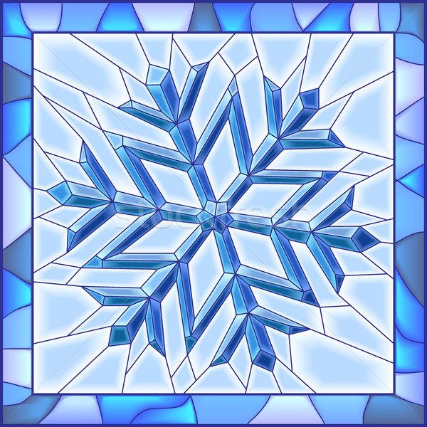 Snowflake witraże świetle szkła śniegu Zdjęcia stock © Vertyr