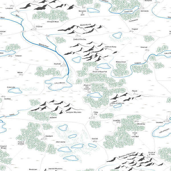 Сток-фото: бесшовный · окрашенный · карта · Реки · гор · холмы