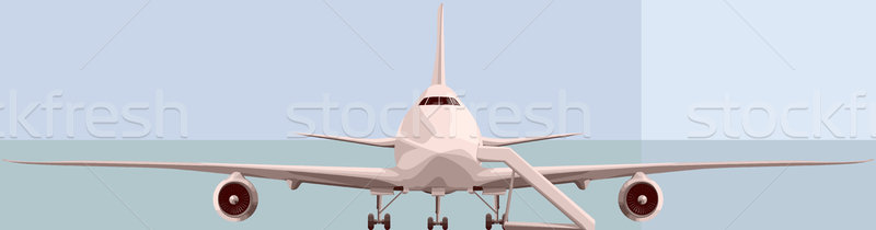 Vector illustration of big airplan in front. Stock photo © Vertyr