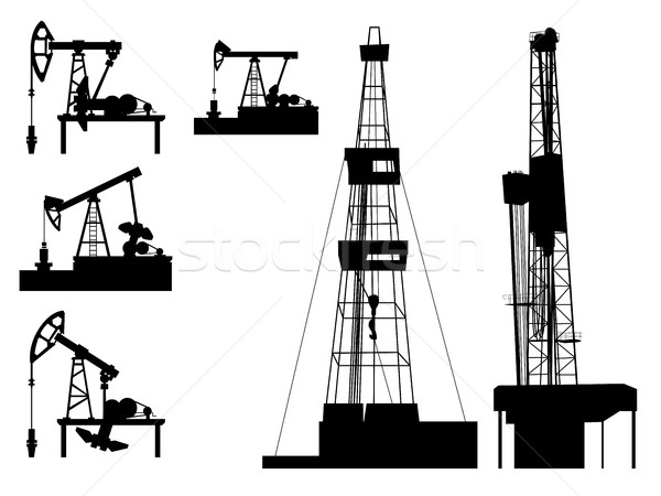 Sagome industria petrolifera olio industria industriali potere Foto d'archivio © Vertyr