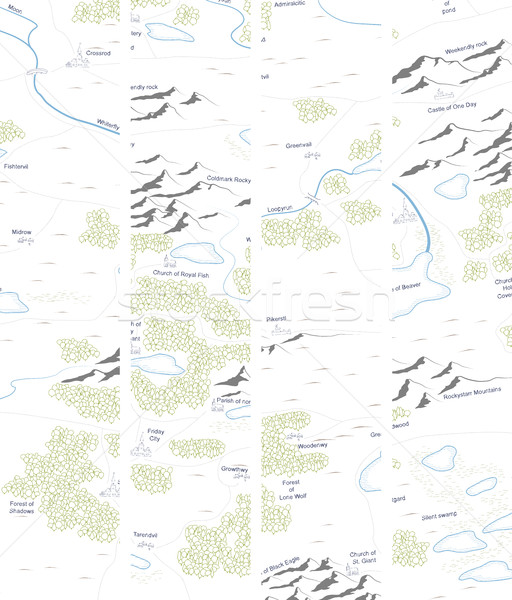 セット 垂直 バナー 地図 描いた 河川 ストックフォト © Vertyr