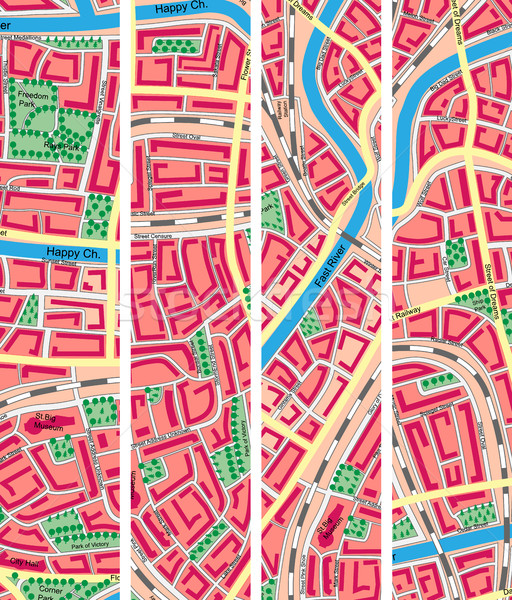 Szett függőleges szalag térkép ismeretlen város Stock fotó © Vertyr