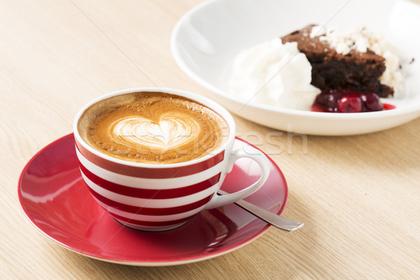 Tasse Cappuccino Herz Illustration Kaffee Hintergrund Stock foto © vetdoctor