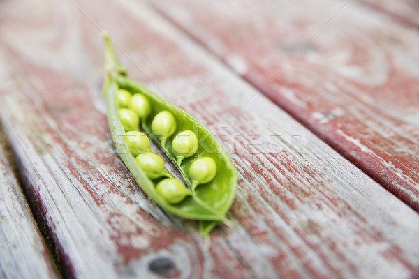 Zoomed open pod with many ripe peas Stock photo © vetdoctor