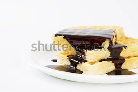 Gesmolten pure chocola ontwerp chocolade cake Stockfoto © vetdoctor