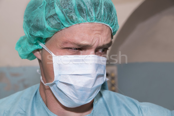 Surgeon have serious thoughts about coming surgery Stock photo © vetdoctor