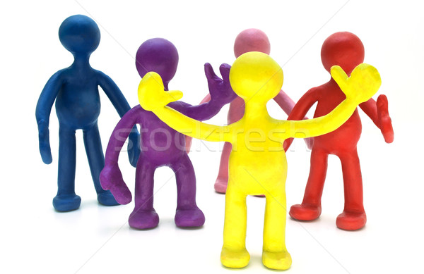 Group of plasticine puppets on white background Stock photo © vetdoctor