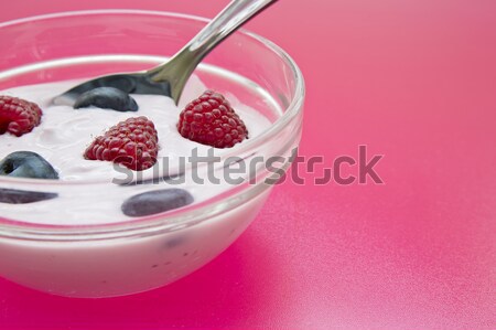 Kom vers frambozen bosbessen natuur vruchten Stockfoto © vetdoctor