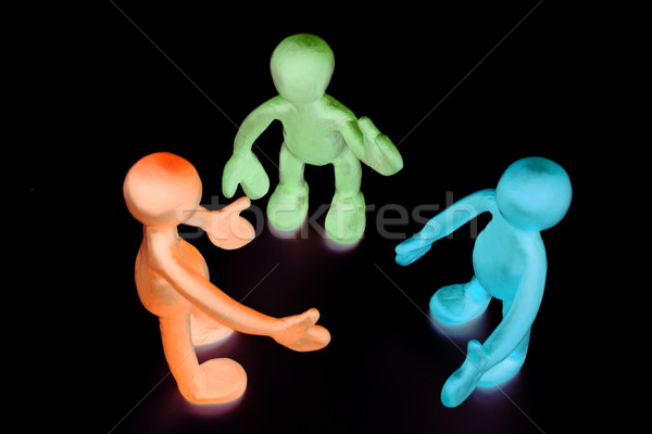 Look on shaded plasticine puppets on black background Stock photo © vetdoctor