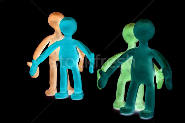 Plasticine puppets pair standing near each other Stock photo © vetdoctor