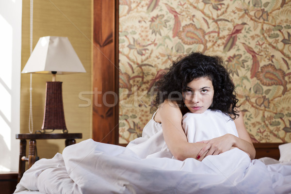 Woman enjoy lounging in bed after night Stock photo © vetdoctor