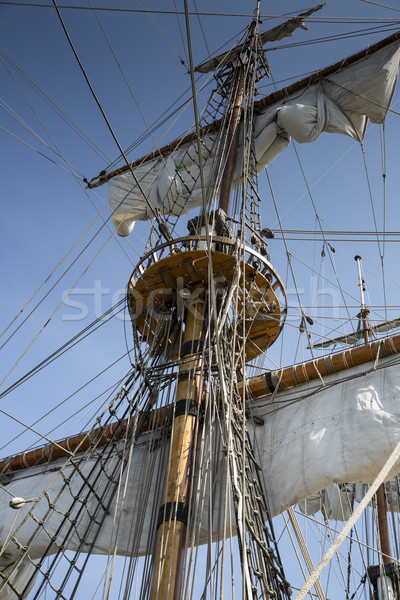 Stock photo: Mast of old and beatiful sailing ship