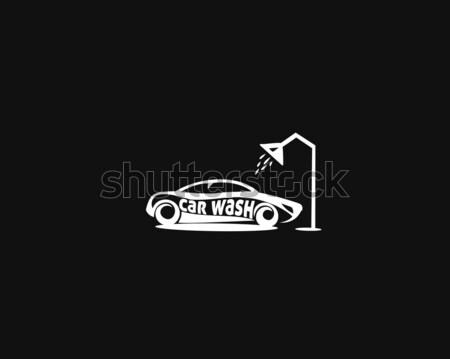 minimal logo of white car wash on black background vector illutration Stock photo © Vicasso