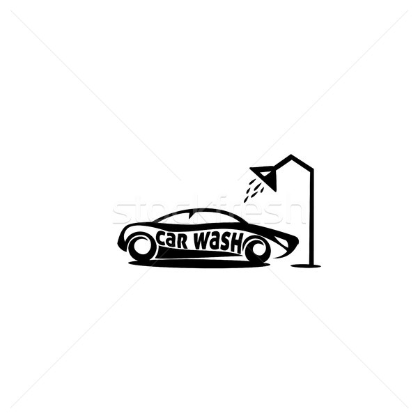 Logo car wash douche witte typografie Stockfoto © Vicasso