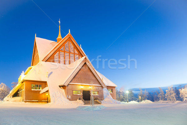 Cattedrale Svezia architettura chiesa crepuscolo star Foto d'archivio © vichie81