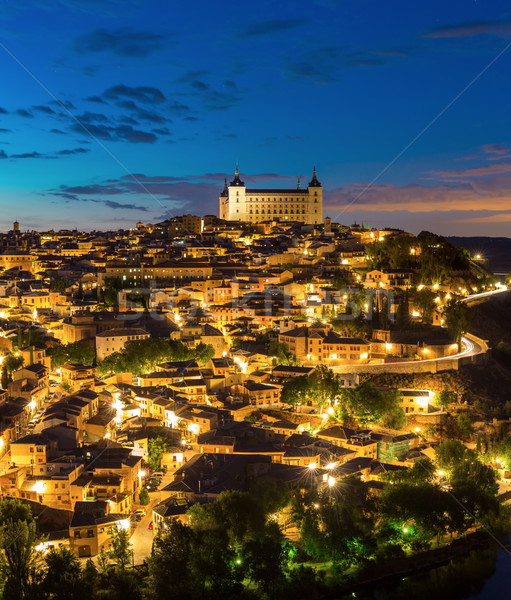 Panorama crepúsculo tiro cityscape Madri Espanha Foto stock © vichie81