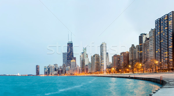 Chicago panorama göl Michigan şehir şehir merkezinde Stok fotoğraf © vichie81