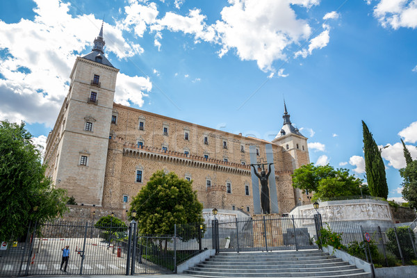 Zdjęcia stock: Hiszpania · starówka · panoramę · zamek · rzeki · architektury