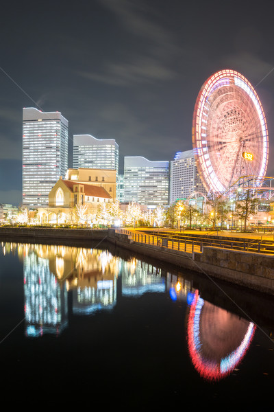Yokohama Skyline night Japan Stock photo © vichie81