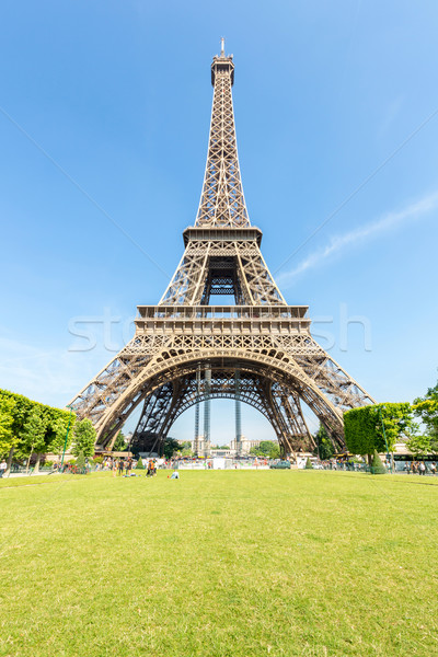 Tour Eiffel Paris ciel bleu jardin France bâtiment Photo stock © vichie81