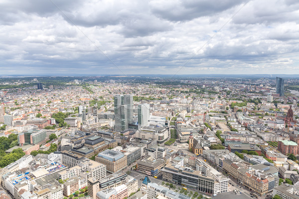 Frankfurt Niemcy widok z lotu ptaka główny wieżowce Zdjęcia stock © vichie81