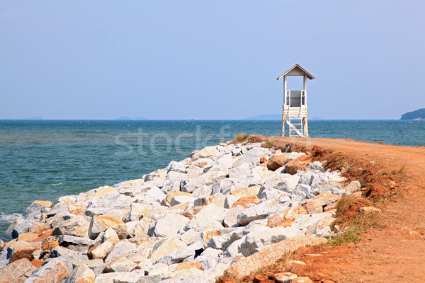 Stock fotó: Kosz · ösvény · fából · készült · klasszikus · világítótorony · tengerpart