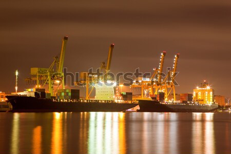 Scheepvaart container kraan schemering vracht goederen Stockfoto © vichie81