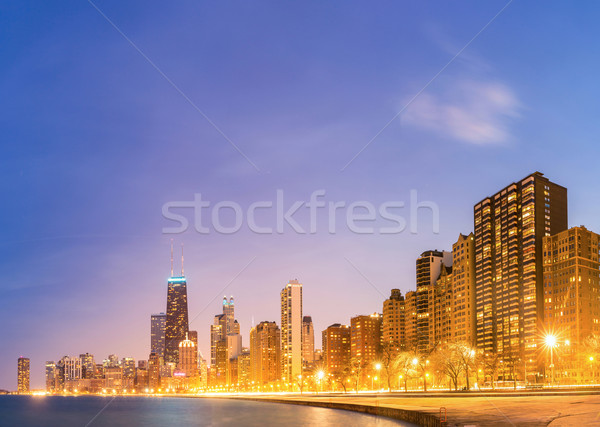 Chicago panoráma tó Michigan város belváros Stock fotó © vichie81