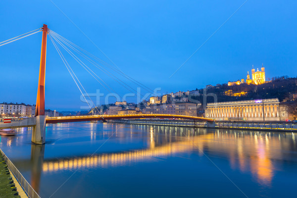 Lyon Saone river Fourviere Notre-Dame Stock photo © vichie81