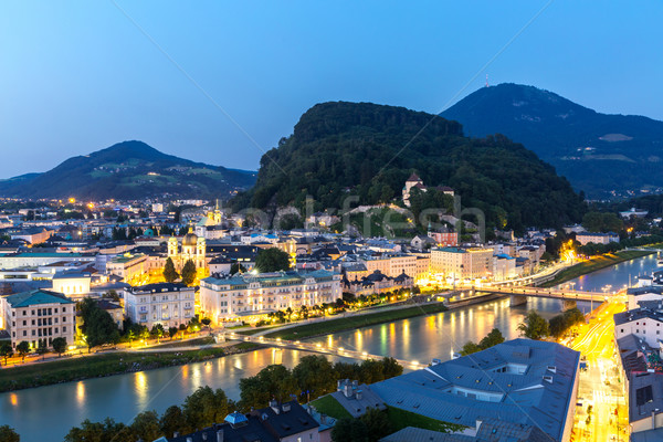 Oostenrijk schemering mooie historisch stad Stockfoto © vichie81