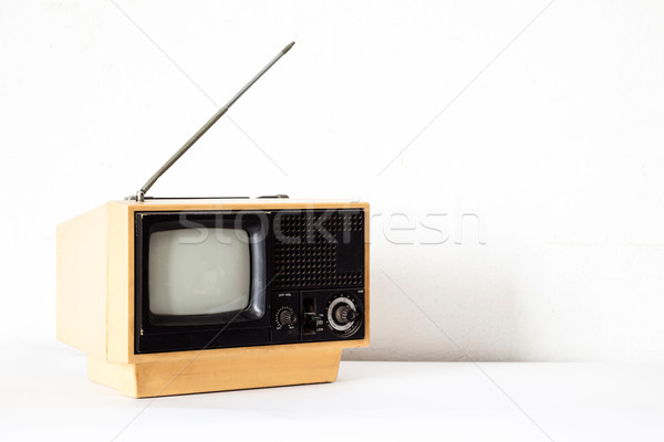ヴィンテージ 黄色 テレビ 白 表 テレビ ストックフォト © vichie81