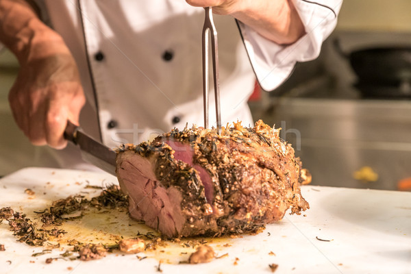 Carving Wagyu beef Stock photo © vichie81