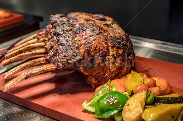 Borda marhahús étterem vacsora karácsony friss Stock fotó © vichie81