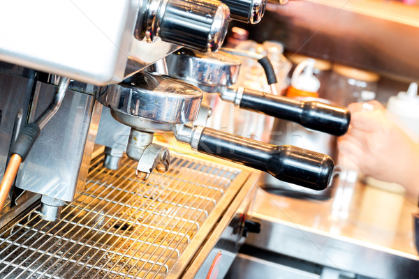 Kaffeemaschine bereit Metall Maschine heißen Objekt Stock foto © vichie81