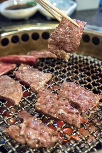 烤 牛腩 肉類 新鮮 日本 燒烤 商業照片 © vichie81