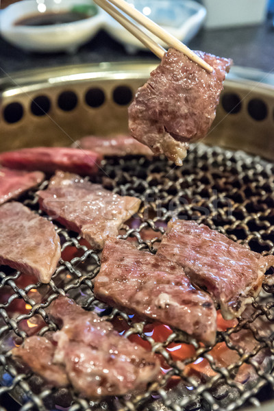 Stockfoto: Gegrild · lendenen · vlees · versheid · japans · bbq