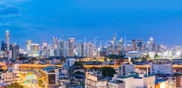 Panorama Bangkok merkezi tren istasyonu ufuk çizgisi Cityscape Stok fotoğraf © vichie81