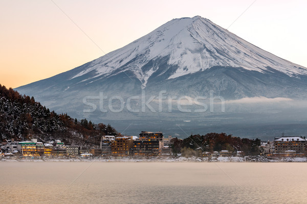 Górskich fuji widoku jezioro krajobraz śniegu Zdjęcia stock © vichie81