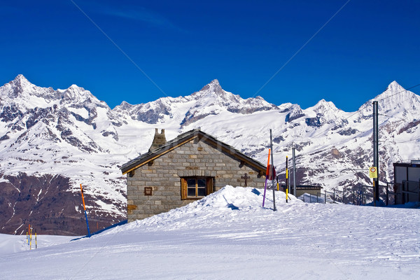 Brick house at Matterhorn Alps,Gornergrat Switzerland Stock photo © vichie81