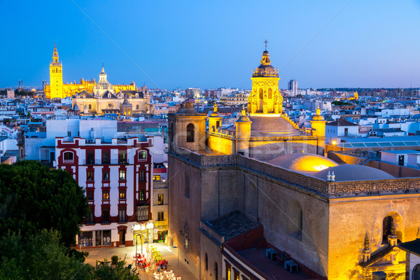 Seville Cathedral at dusk spain Stock photo © vichie81