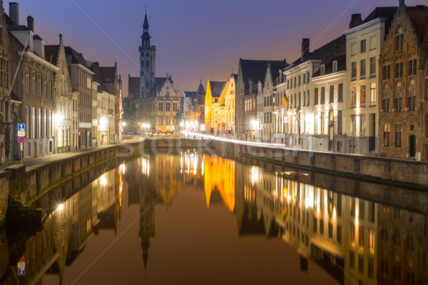 Bruges, Belgium at night Stock photo © vichie81
