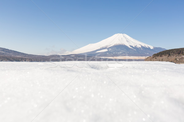 Winter Mount Fuji meer sneeuw winterseizoen Stockfoto © vichie81