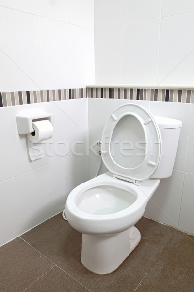 Wc ülés belső papírzsebkendő papír fürdőszoba Stock fotó © vichie81